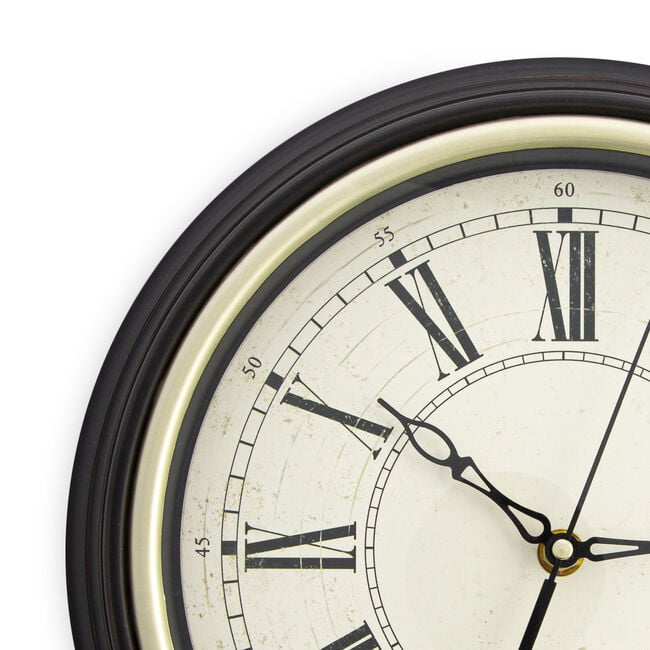 Wall Clock with Thermometer 12" 